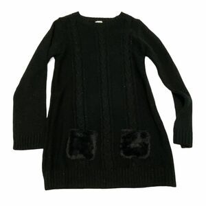 Wonder Nation Sweater Dress Pockets Black Large‎
